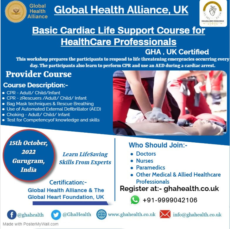 Basic Cardiac Life Support Course for HealthCare Professionals